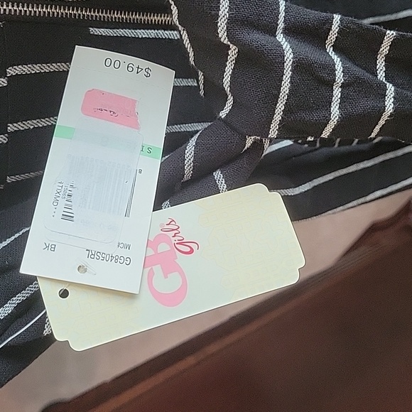 NWT GB Girls Sz 8 black and white striped top jumpsuit - Picture 9 of 11